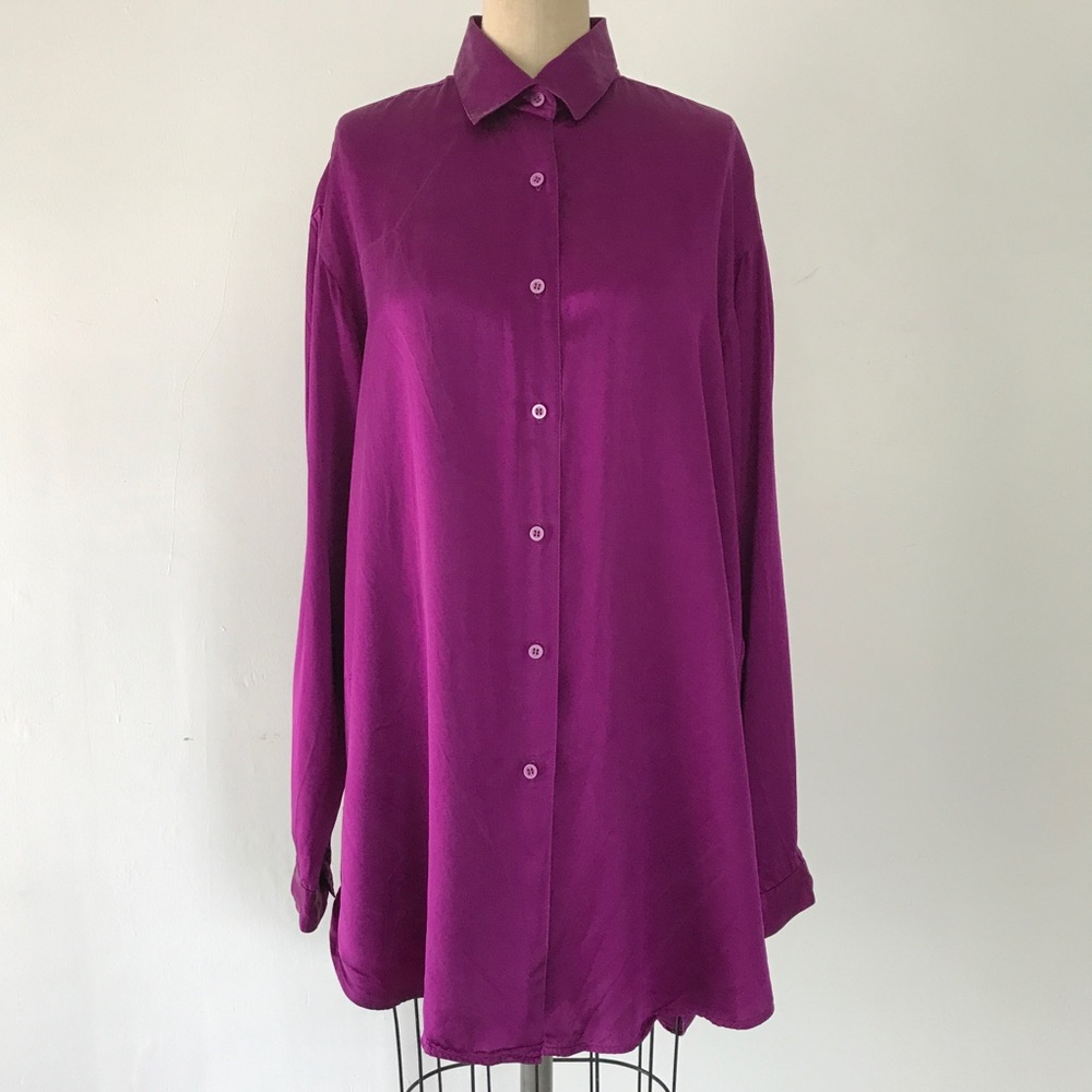 Vintage Purple Silk Blouse